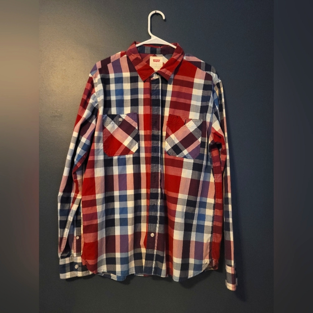 Levi Strauss & Co - Plaid Long Sleeve Button Down Work Shirt